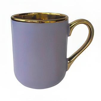 Sublimation Coffee Mug with Gold Rim and Handle